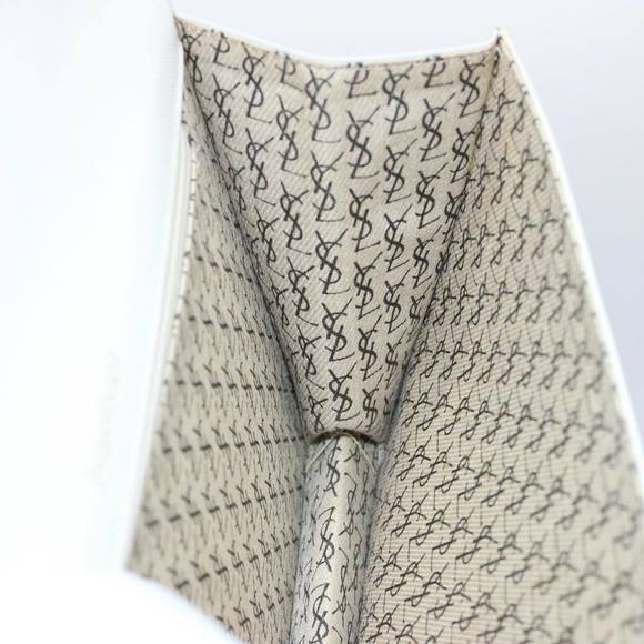 SAINT LAURENT Clutch Bag Leather White Auth ar11120 - Picture 15 of 16